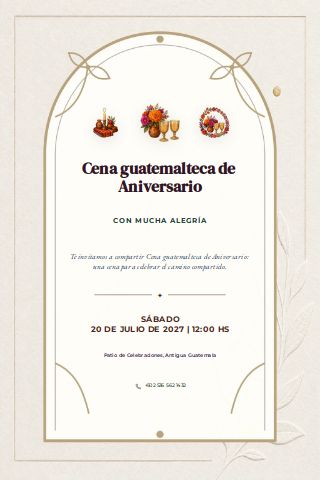 Guatemalan Anniversary Dinner invitation preview