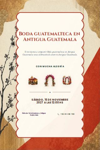 Guatemalan Antigua Courtyard Wedding invitation preview