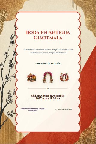 Antigua Courtyard Wedding invitation design