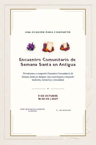 Guatemalan Antigua Holy Week Community Gathering invitation preview