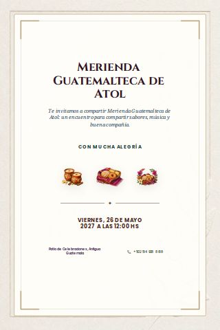 Guatemalan Atol Merienda invitation preview