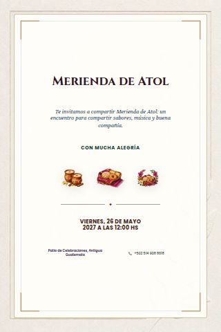 Atol Merienda invitation design preview