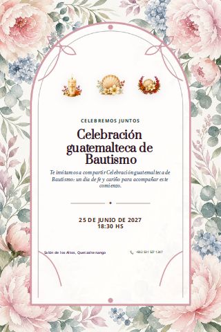 Guatemalan Baptism Celebration invitation preview