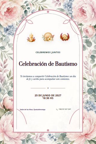 Baptism Celebration invitation design preview
