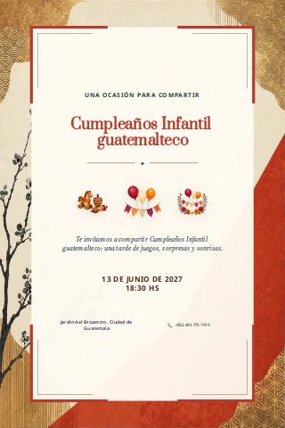 Guatemalan Children's Birthday invitation preview