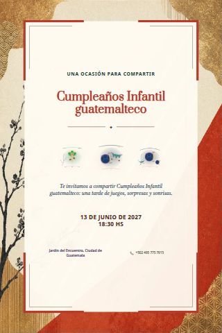 Guatemalan Children's Birthday invitation design preview