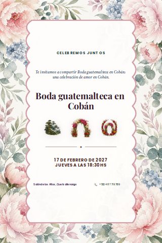 Guatemalan Cobán Cloud Forest Wedding invitation preview