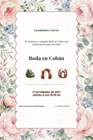 Cobán Cloud Forest Wedding invitation design preview