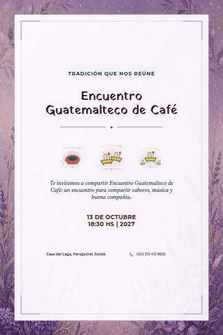 Guatemalan Coffee Gathering invitation design preview