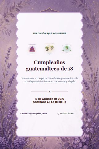 Guatemalan Eighteenth Birthday invitation design preview