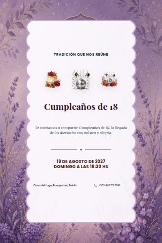 Eighteenth Birthday invitation design preview