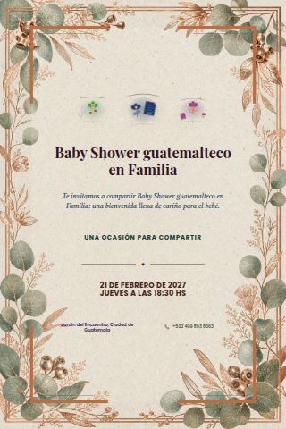 Guatemalan Family Baby Shower invitation design preview