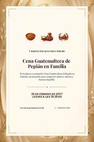 Guatemalan Family Pepián Dinner invitation preview