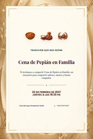 Family Pepián Dinner invitation design preview