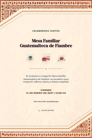 Guatemalan Fiambre Family Table invitation design preview