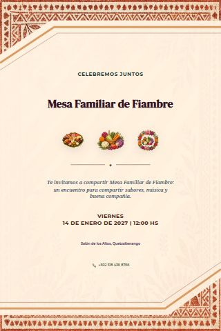 Fiambre Family Table invitation design preview