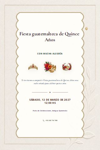 Guatemalan Fiesta de Quince invitation preview