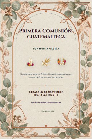 Guatemalan First Communion invitation preview