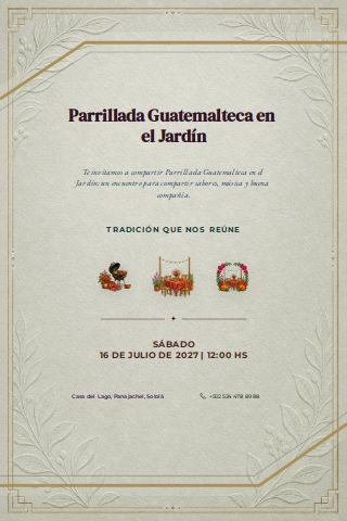 Guatemalan Garden Birthday Cookout invitation preview
