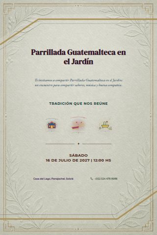 Guatemalan Garden Birthday Cookout invitation design preview