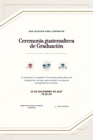 Guatemalan Graduation Ceremony invitation design preview