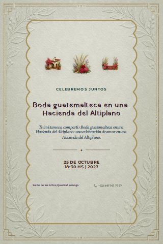 Guatemalan Highlands Hacienda Wedding invitation preview