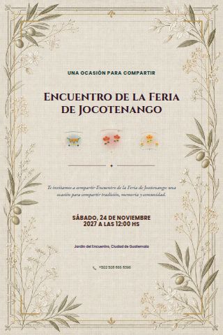 Guatemalan Jocotenango Fair Gathering invitation design preview