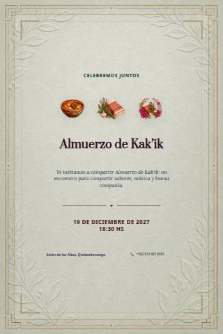 Kak'ik Lunch invitation design preview