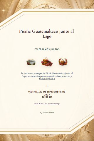 Guatemalan Lake Picnic invitation preview