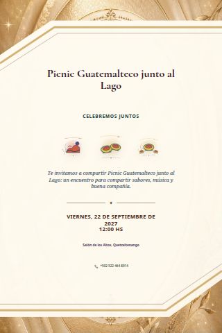 Guatemalan Lake Picnic invitation design preview