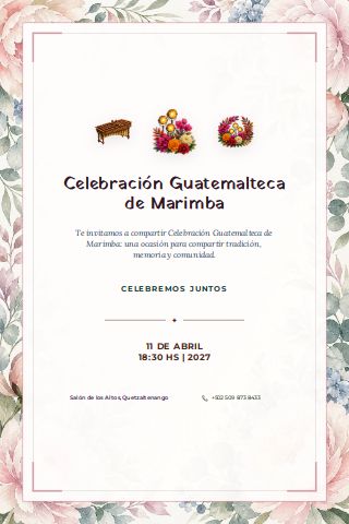 Guatemalan Marimba Celebration invitation preview