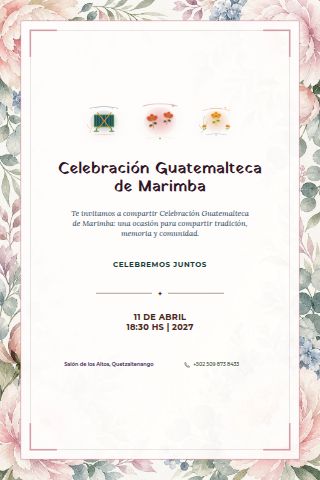 Guatemalan Marimba Celebration invitation design preview