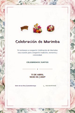 Marimba Celebration invitation design preview