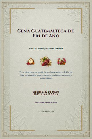 Guatemalan New Year's Eve Dinner invitation preview