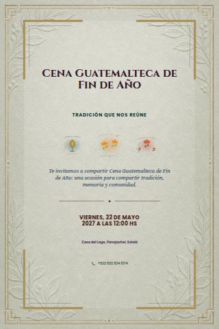 Guatemalan New Year's Eve Dinner invitation design preview