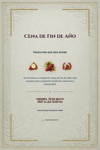 New Year's Eve Dinner invitation design preview