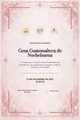 Guatemalan Nochebuena Dinner invitation design preview