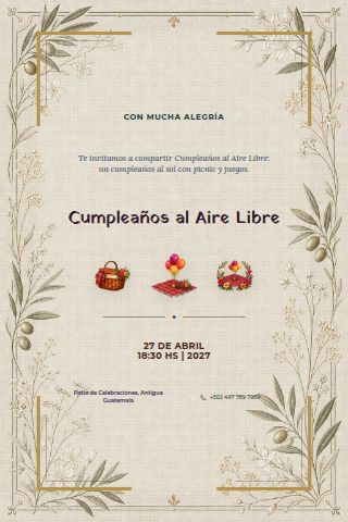 Outdoor Birthday Picnic invitation design preview