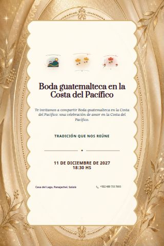 Guatemalan Pacific Coast Wedding invitation design preview