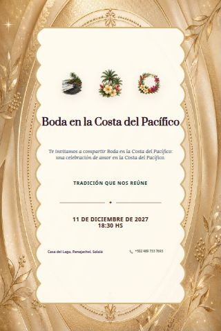 Pacific Coast Wedding invitation design preview
