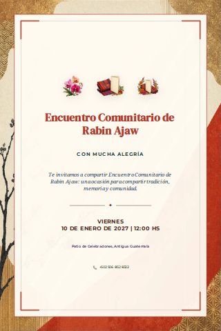 Guatemalan Rabin Ajaw Community Gathering invitation preview