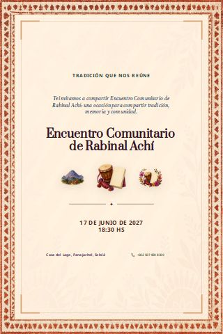 Guatemalan Rabinal Achí Community Gathering invitation preview