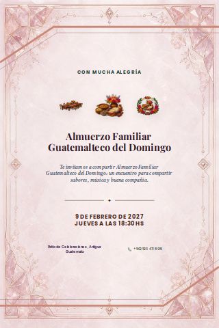 Guatemalan Sunday Family Lunch invitation preview
