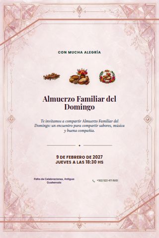 Sunday Family Lunch invitation design preview