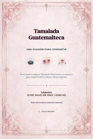 Guatemalan Tamale Gathering invitation design preview