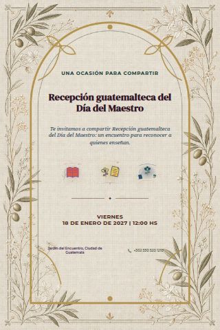 Guatemalan Teachers' Day Reception invitation design preview