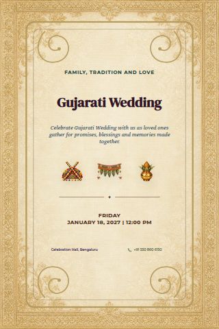 Gujarati Wedding invitation preview