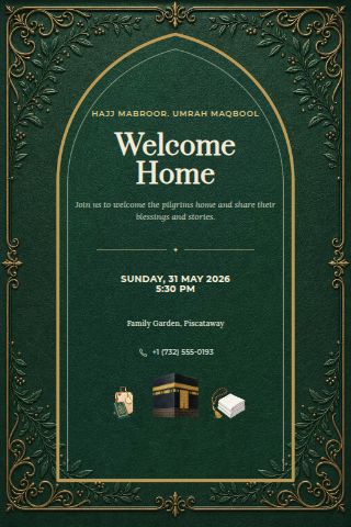 Hajj & Umrah Homecoming invitation preview
