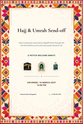 Hajj & Umrah Send-off invitation preview
