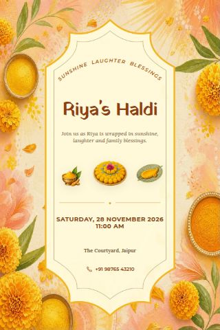 Haldi invitation preview